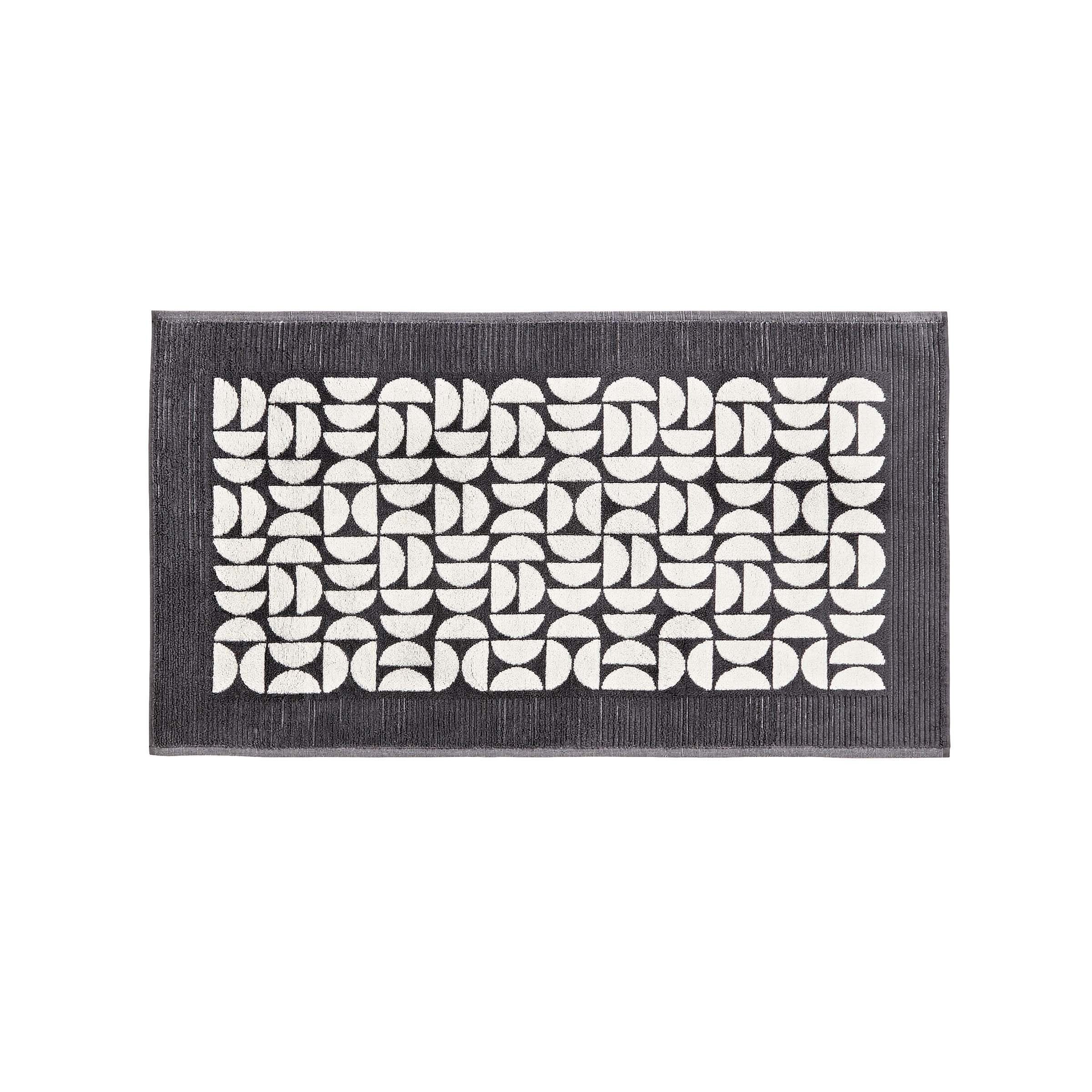 Tolka Geometric Bath Mat By Helena Springfield In Mono